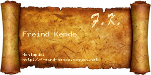 Freind Kende névjegykártya